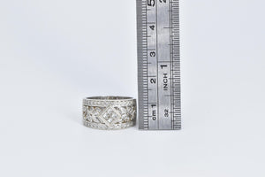 14K 0.67 Ctw Natural Diamond Vine Statement Band Ring White Gold
