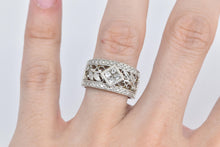 Load image into Gallery viewer, 14K 0.67 Ctw Natural Diamond Vine Statement Band Ring White Gold