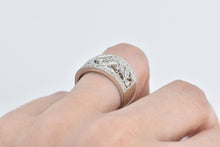 Load image into Gallery viewer, 14K 0.67 Ctw Natural Diamond Vine Statement Band Ring White Gold