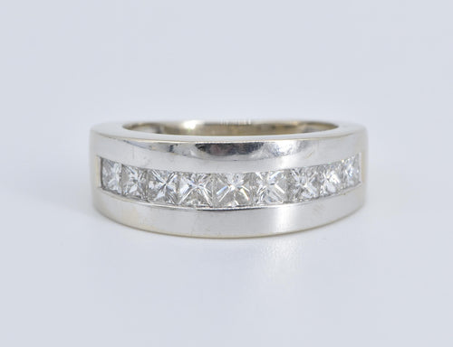 14K 2.00 Ctw Princess Natural Diamond Wedding Band Ring White Gold