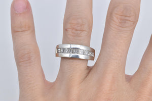 14K 2.00 Ctw Princess Natural Diamond Wedding Band Ring White Gold