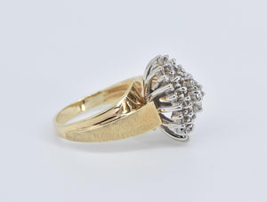 14K 0.75 Ctw Marquise Natural Diamond Cluster Ring Yellow Gold