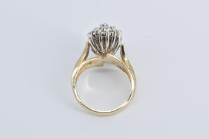14K 0.75 Ctw Marquise Natural Diamond Cluster Ring Yellow Gold
