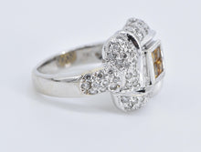 Load image into Gallery viewer, 18K 1.50 Ctw Yellow Sapphire Diamond Squared Ring White Gold
