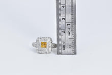 Load image into Gallery viewer, 18K 1.50 Ctw Yellow Sapphire Diamond Squared Ring White Gold