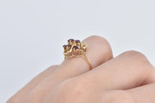 Load image into Gallery viewer, 14K 0.54 Ctw Ruby Diamond Wavy Cluster Fashion Ring Yellow Gold