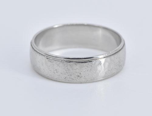 Platinum 5.9mm Hammered Classic Wedding Band Ring