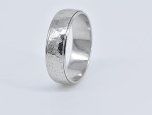 Platinum 5.9mm Hammered Classic Wedding Band Ring