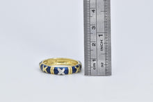 Load image into Gallery viewer, 18K Diamond X Criss Cross Enamel Statement Band Ring Yellow Gold