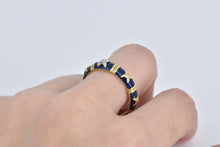 Load image into Gallery viewer, 18K Diamond X Criss Cross Enamel Statement Band Ring Yellow Gold