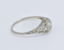 Load image into Gallery viewer, 18K Art Deco Filigree Diamond Promise Engagement Ring White Gold