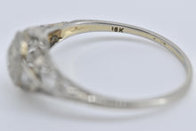 Load image into Gallery viewer, 18K Art Deco Filigree Diamond Promise Engagement Ring White Gold