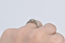 Load image into Gallery viewer, 18K Art Deco Filigree Diamond Promise Engagement Ring White Gold