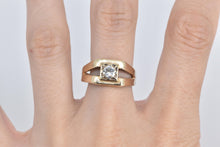Load image into Gallery viewer, 10K Vintage 0.46 Ct Natural Diamond Squared Ring Yellow Gold