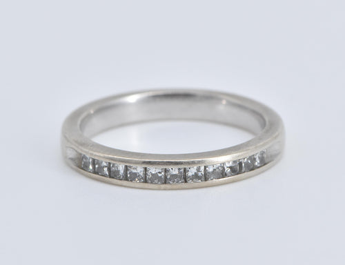 14K 0.60 Ctw Princess Natural Diamond Wedding Band Ring White Gold