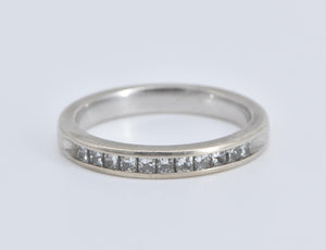 14K 0.60 Ctw Princess Natural Diamond Wedding Band Ring White Gold