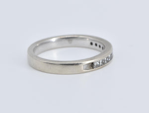 14K 0.60 Ctw Princess Natural Diamond Wedding Band Ring White Gold