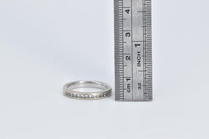 14K 0.60 Ctw Princess Natural Diamond Wedding Band Ring White Gold