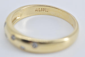 14K Diamond Rounded Fashion Stacking Band Ring Yellow Gold
