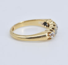 Load image into Gallery viewer, 18K Vintage Natural Diamond &amp; CZ Wedding Band Ring Yellow Gold