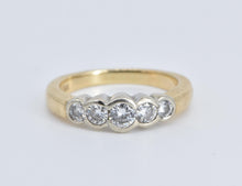 Load image into Gallery viewer, 14K 0.50 Ctw Natural Diamond Five Stone Band Ring Yellow Gold