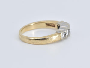 14K 0.50 Ctw Natural Diamond Five Stone Band Ring Yellow Gold