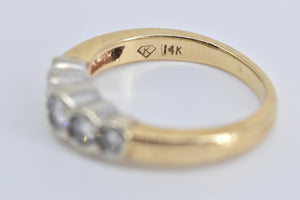 14K 0.50 Ctw Natural Diamond Five Stone Band Ring Yellow Gold