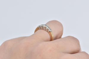 14K 0.50 Ctw Natural Diamond Five Stone Band Ring Yellow Gold