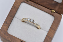 Load image into Gallery viewer, 14K 0.50 Ctw Three Natural Diamond Engagement Ring Yellow Gold