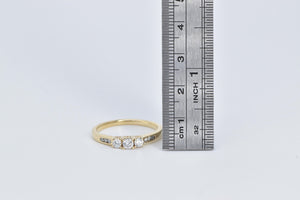 14K 0.50 Ctw Three Natural Diamond Engagement Ring Yellow Gold