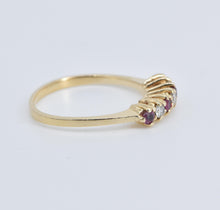 Load image into Gallery viewer, 14K Natural Ruby Diamond Stacking Wedding Band Ring Yellow Gold
