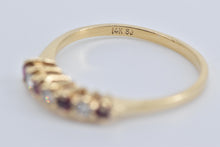 Load image into Gallery viewer, 14K Natural Ruby Diamond Stacking Wedding Band Ring Yellow Gold