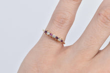 Load image into Gallery viewer, 14K Natural Ruby Diamond Stacking Wedding Band Ring Yellow Gold