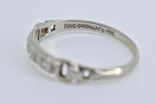 Load image into Gallery viewer, 18K Art Deco Ornate Diamond Wedding Band Ring White Gold