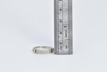 Load image into Gallery viewer, 18K Art Deco Ornate Diamond Wedding Band Ring White Gold