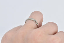 Load image into Gallery viewer, 18K Art Deco Ornate Diamond Wedding Band Ring White Gold