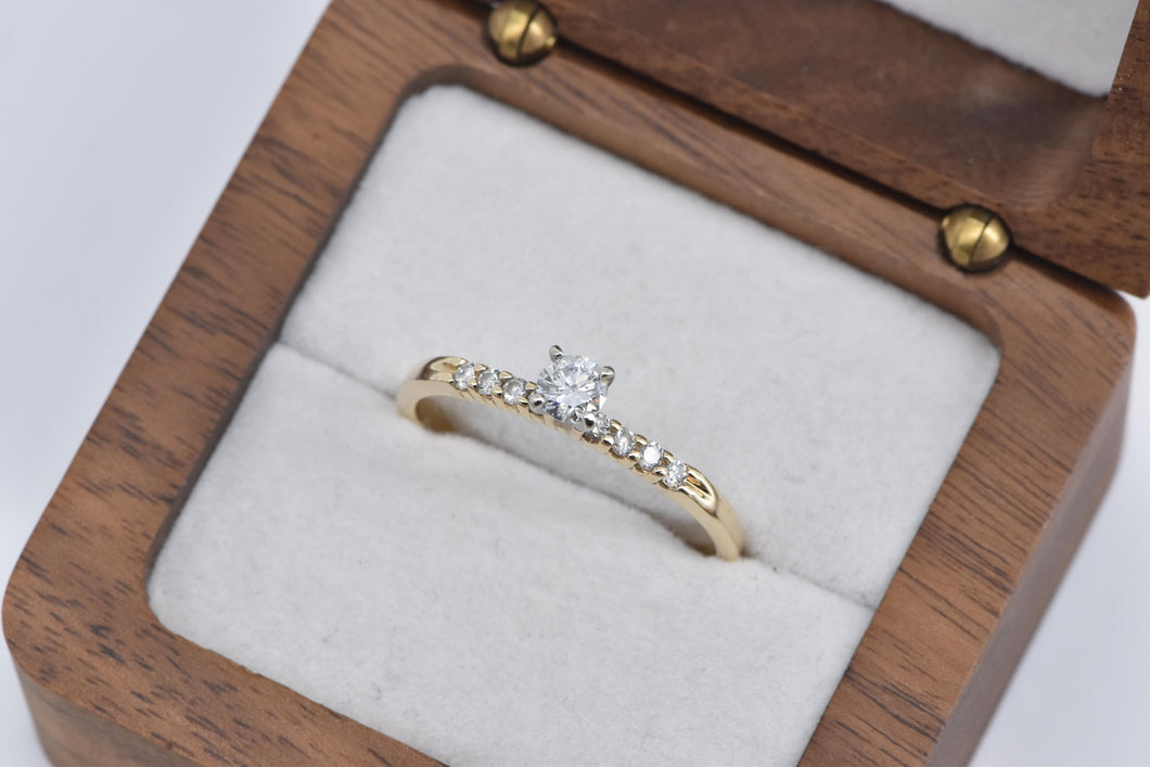 14K 0.42 Ctw Diamond Simple Promise Engagement Ring Yellow Gold