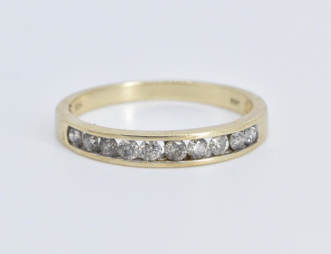 10K 0.40 Ctw Natural Diamond Classic Wedding Band Ring Yellow Gold