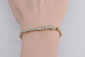 14K 2.65 Ctw Natural Diamond Encrusted Tennis Bracelet 7" Yellow Gold
