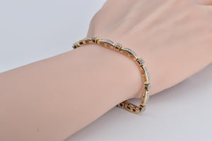 14K 2.65 Ctw Natural Diamond Encrusted Tennis Bracelet 7" Yellow Gold
