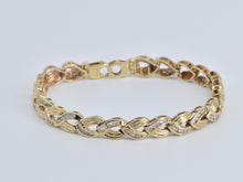 Load image into Gallery viewer, 14K 2.80 Ctw Natural Diamond Chevron Link Tennis Bracelet 8.5&quot; Yellow Gold