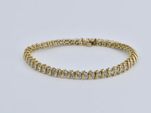 Load image into Gallery viewer, 14K 2.00 Ctw Natural Diamond Wavy Link Tennis Bracelet 7.5&quot; Yellow Gold