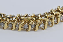 Load image into Gallery viewer, 14K 2.00 Ctw Natural Diamond Wavy Link Tennis Bracelet 7.5&quot; Yellow Gold