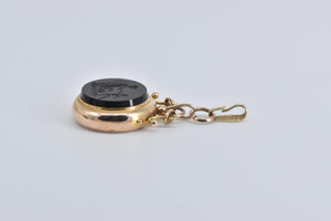 Victorian Carved Black Onyx Mythology Sail Boat Watch Fob
