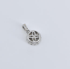14K 0.38 Ctw Diamond Halo Classic Fashion Pendant White Gold