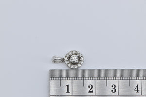 14K 0.38 Ctw Diamond Halo Classic Fashion Pendant White Gold