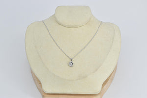 14K 0.38 Ctw Diamond Halo Classic Fashion Pendant White Gold