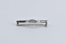 Load image into Gallery viewer, Platinum Garnet 0.70 Ctw Rose Natural Diamond Filigree Pin/Brooch