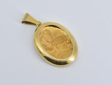 Load image into Gallery viewer, 22K Turquoise Forget Me Not Rose Diamond Mourning Pendant Yellow Gold
