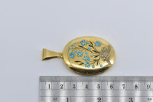 Load image into Gallery viewer, 22K Turquoise Forget Me Not Rose Diamond Mourning Pendant Yellow Gold